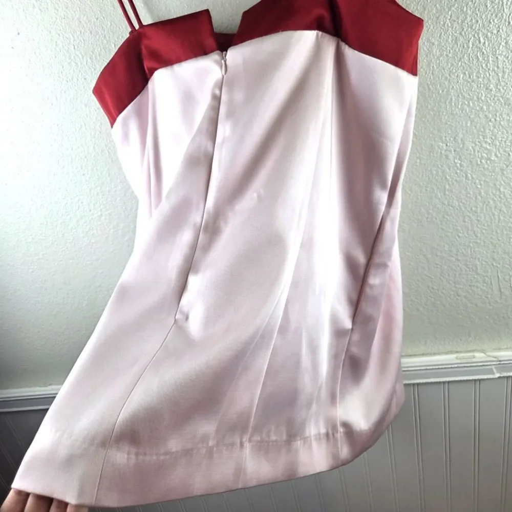 Women's Free People Nwot Pink and Red Spaghetti Strap Tunic Tank Top Size Med